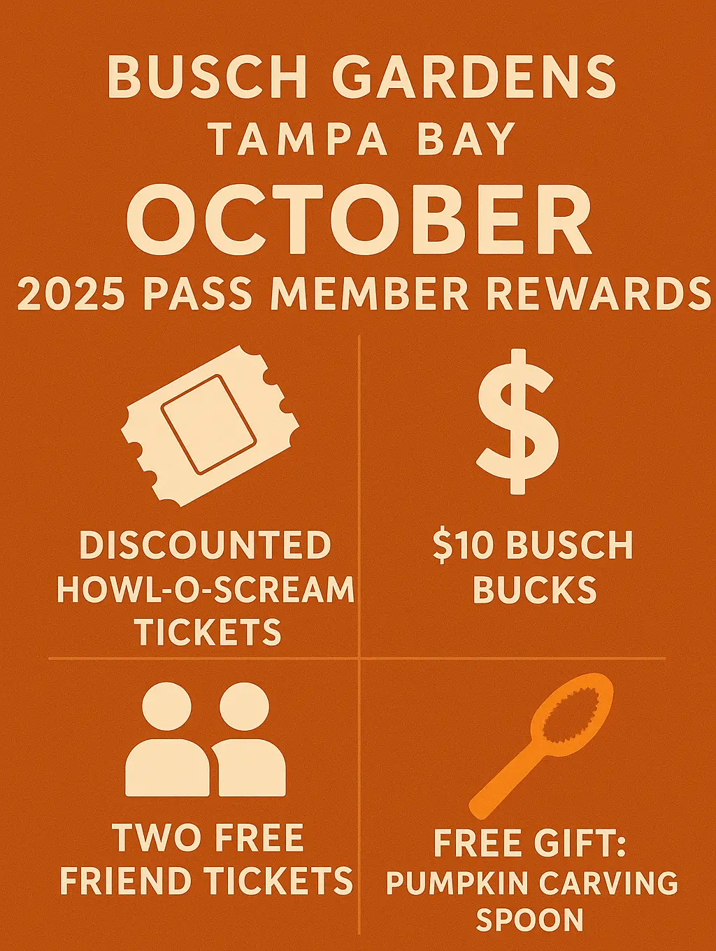 Busch Gardens Tampa Bay October 2025 Pass Member Rewards
