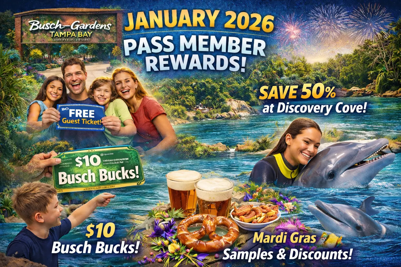 Busch Gardens Tampa Bay January 2026 Monthly Pass Member Rewards: Kick Off the Year with Perks, Food & Freebies